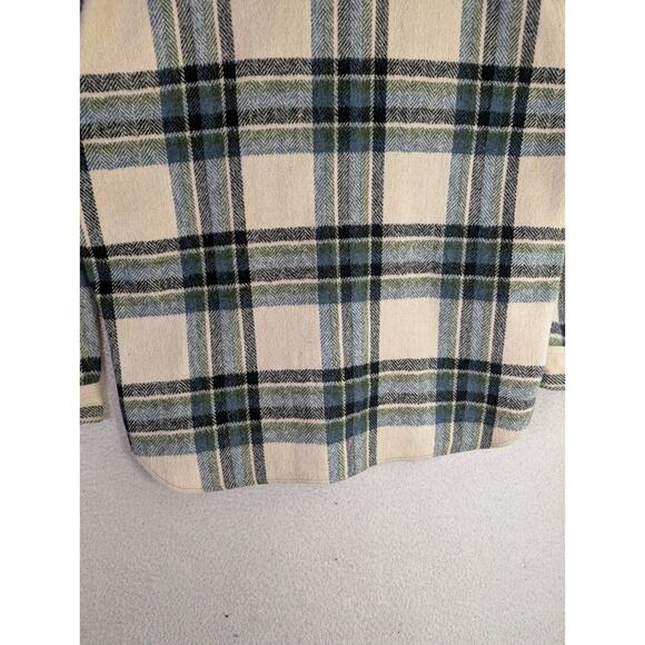 Vintage Kmart Flannel Shacket Mens Medium Buffalo Plaid 80s Western Button READ - Picture 14 of 16
